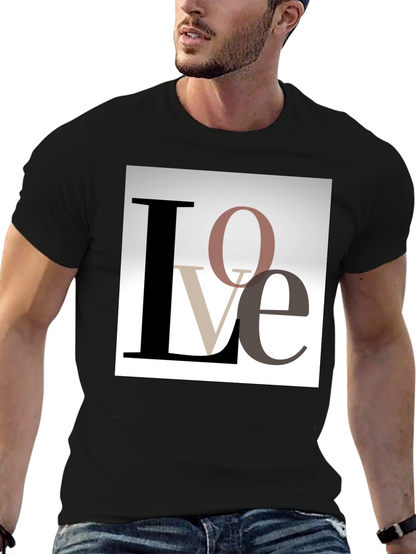 Stylish Love Graphic T-Shirt - Black