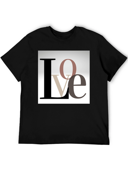 Stylish Love Graphic T-Shirt - Black