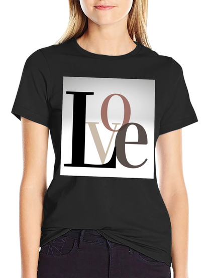 Stylish Love Graphic T-Shirt - Black