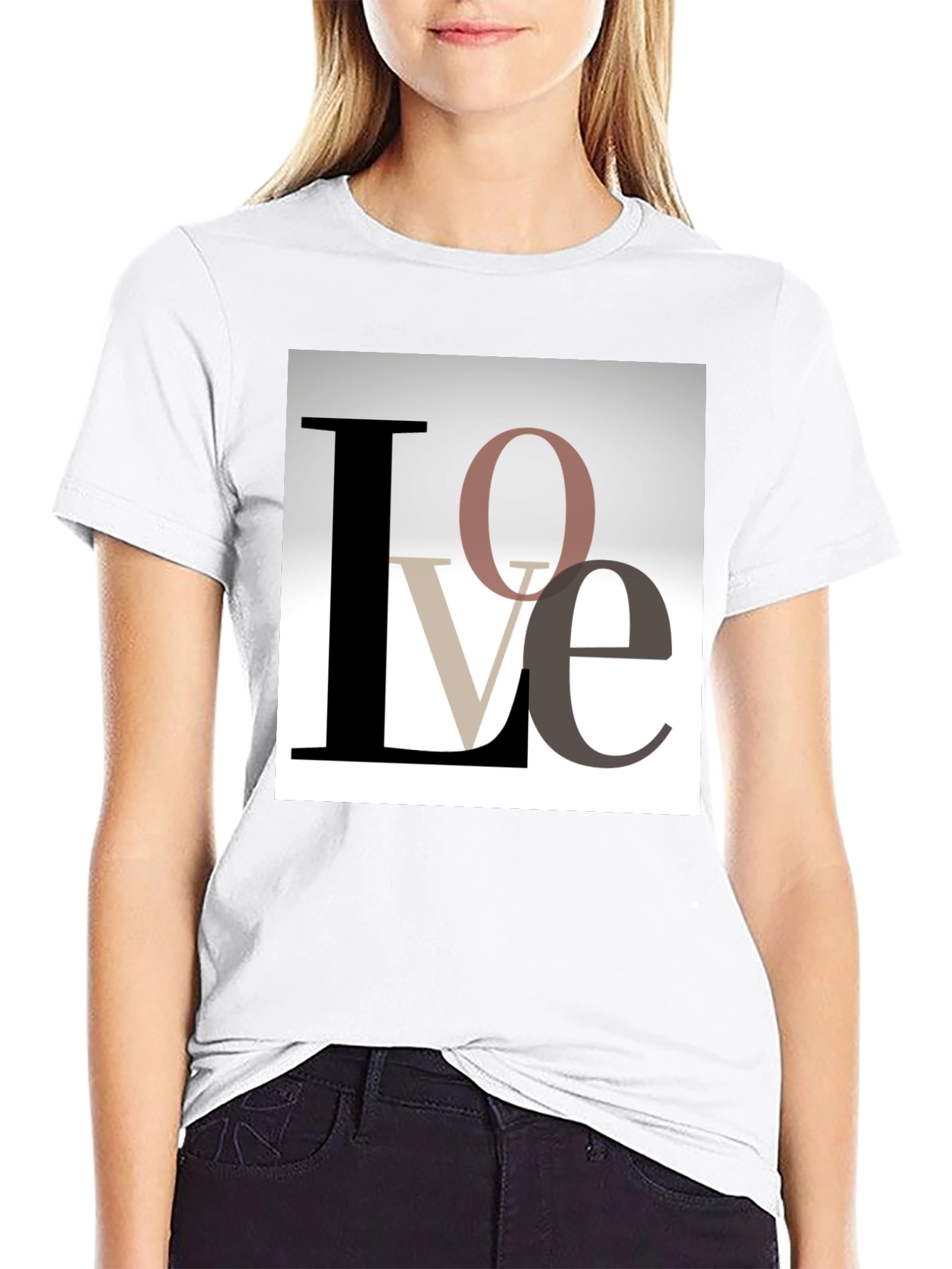 Stylish Love Graphic T-Shirt - Black