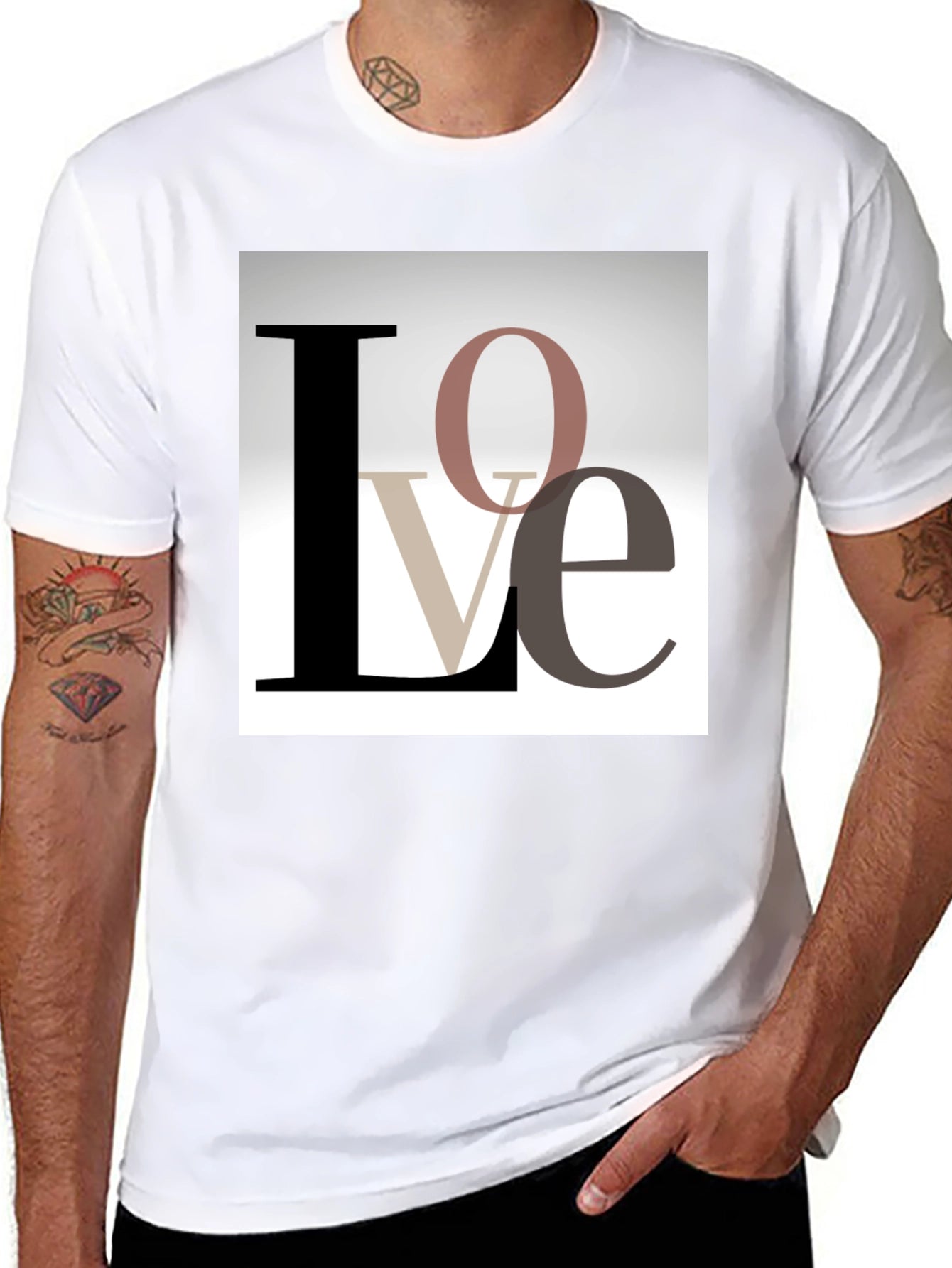 Stylish Love Graphic T-Shirt - Black
