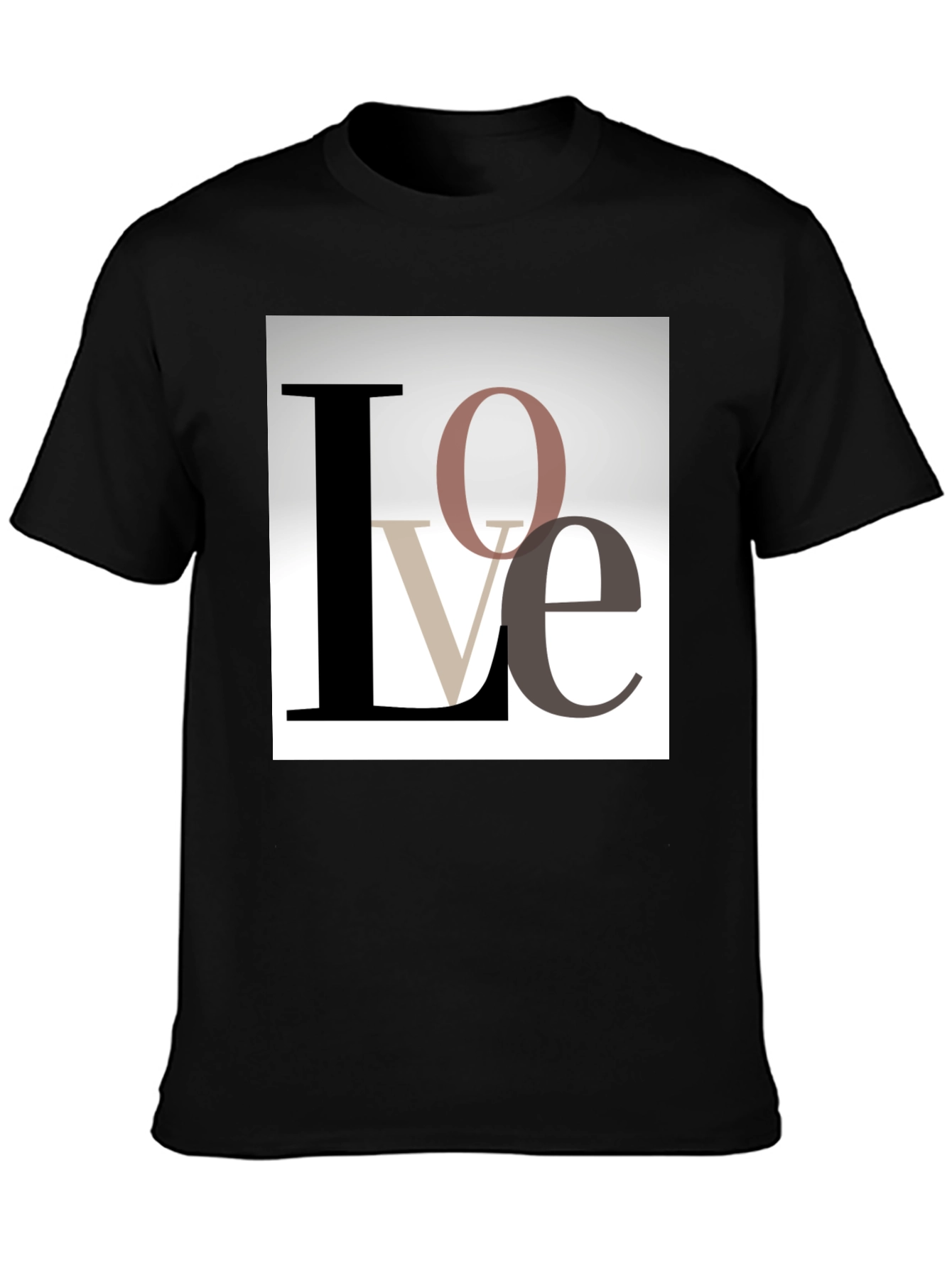 Stylish Love Graphic T-Shirt - Black