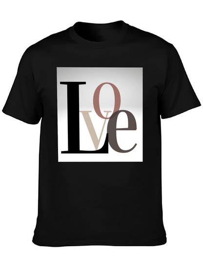 Stylish Love Graphic T-Shirt - Black