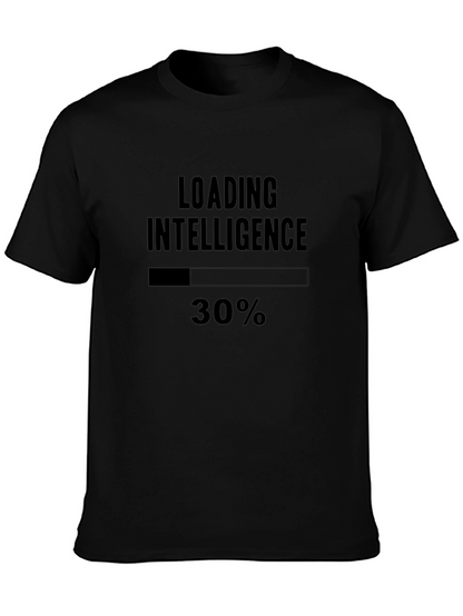 Loading Intelligence Mens Black Graphic Tee Shirt