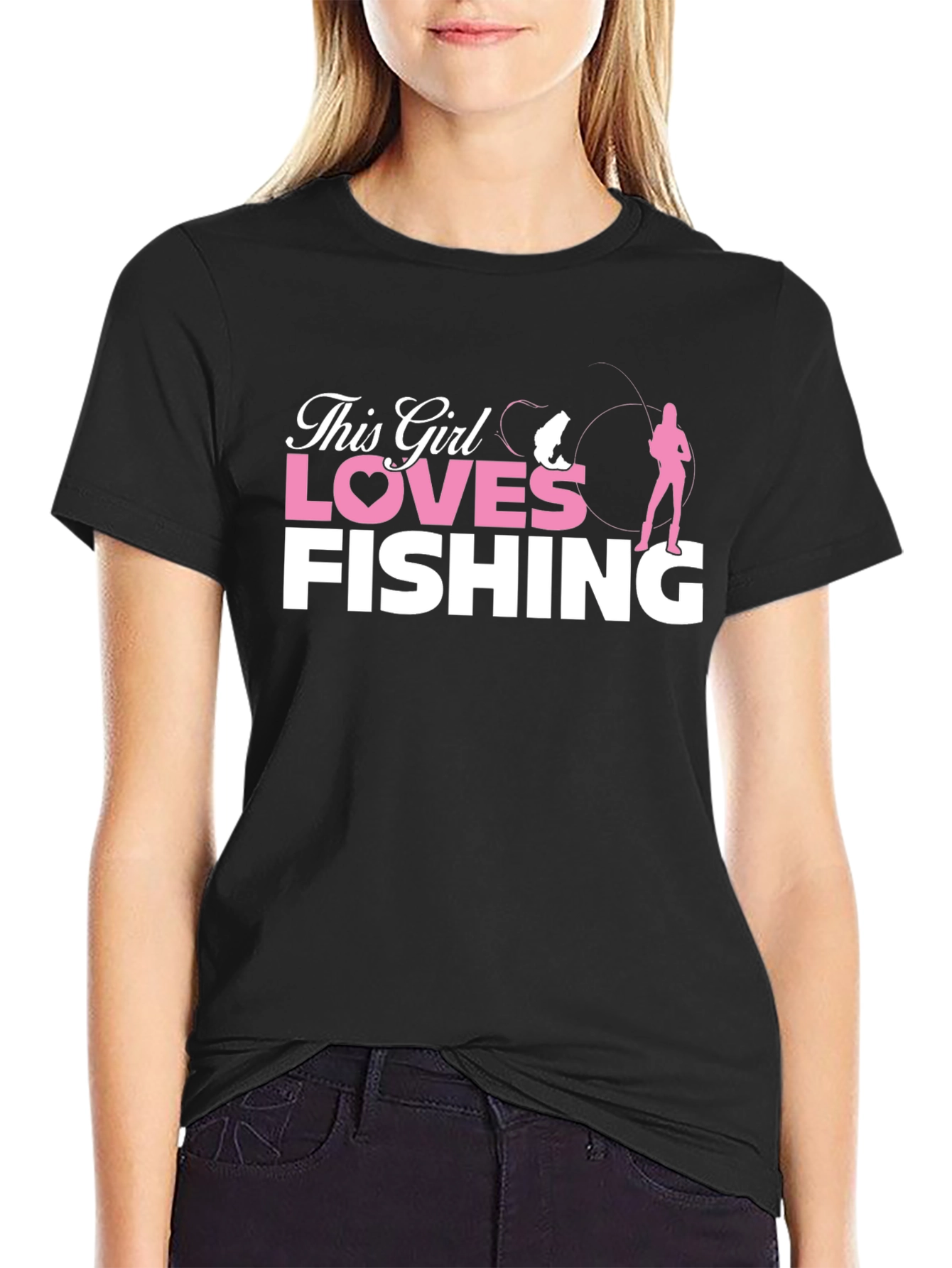 This Girl Loves Fishing T-Shirt - Black