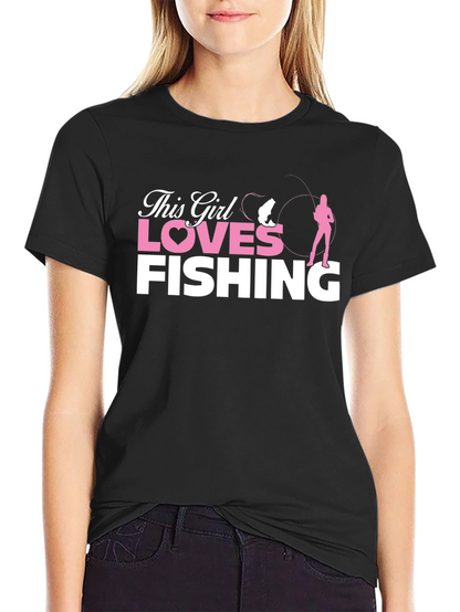 This Girl Loves Fishing T-Shirt - Black
