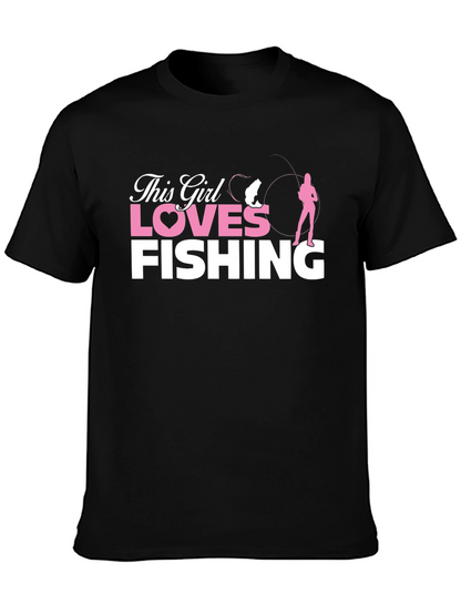 This Girl Loves Fishing T-Shirt - Black