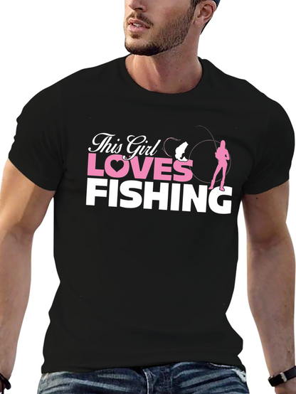 This Girl Loves Fishing T-Shirt - Black