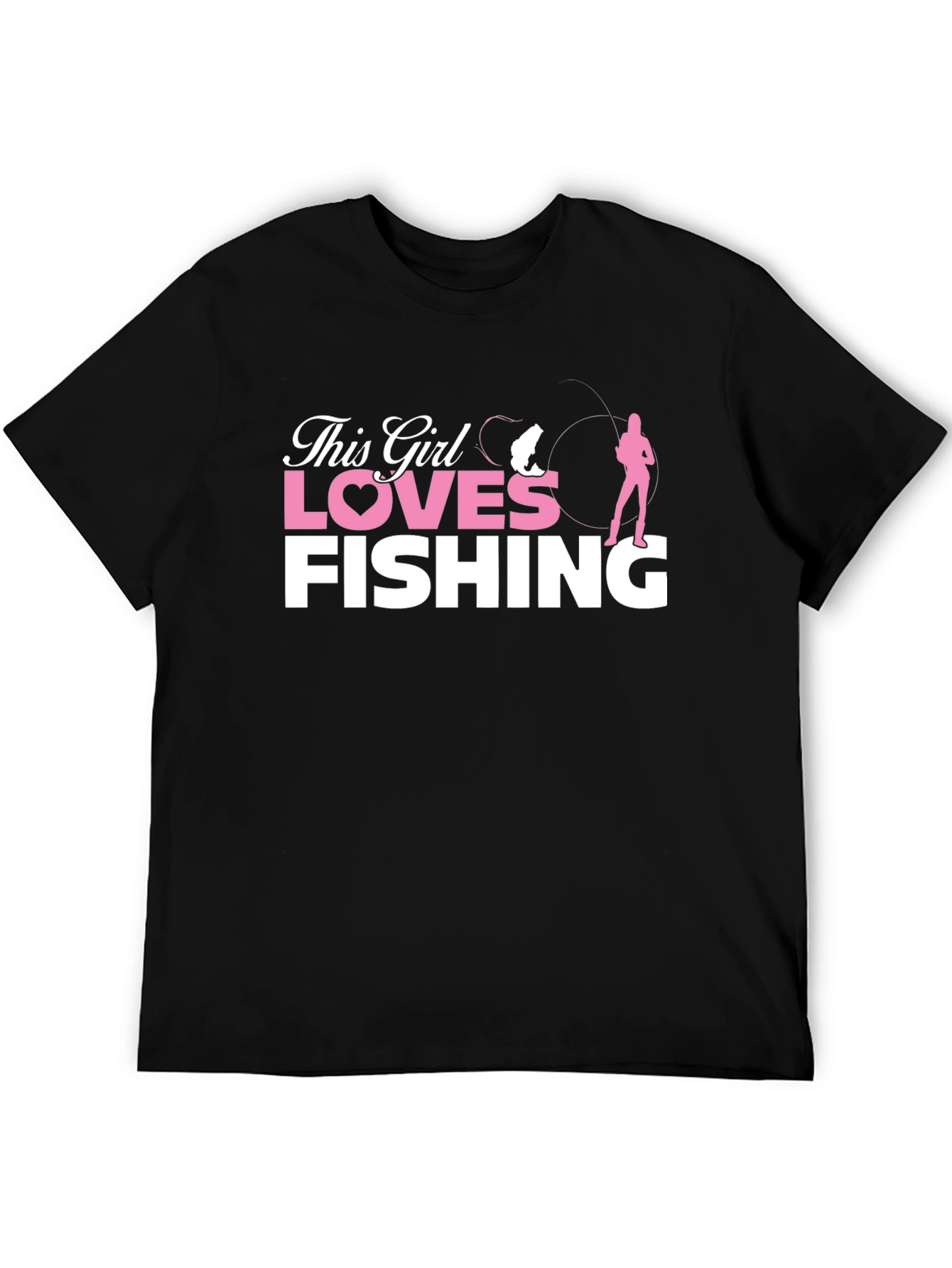 This Girl Loves Fishing T-Shirt - Black