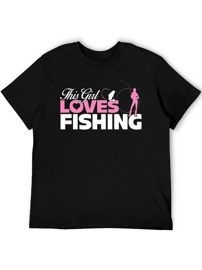 This Girl Loves Fishing T-Shirt - Black