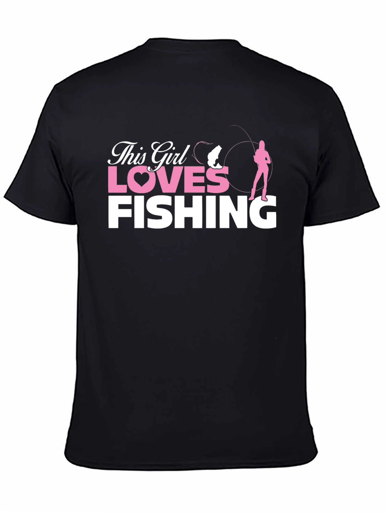 This Girl Loves Fishing T-Shirt - Black