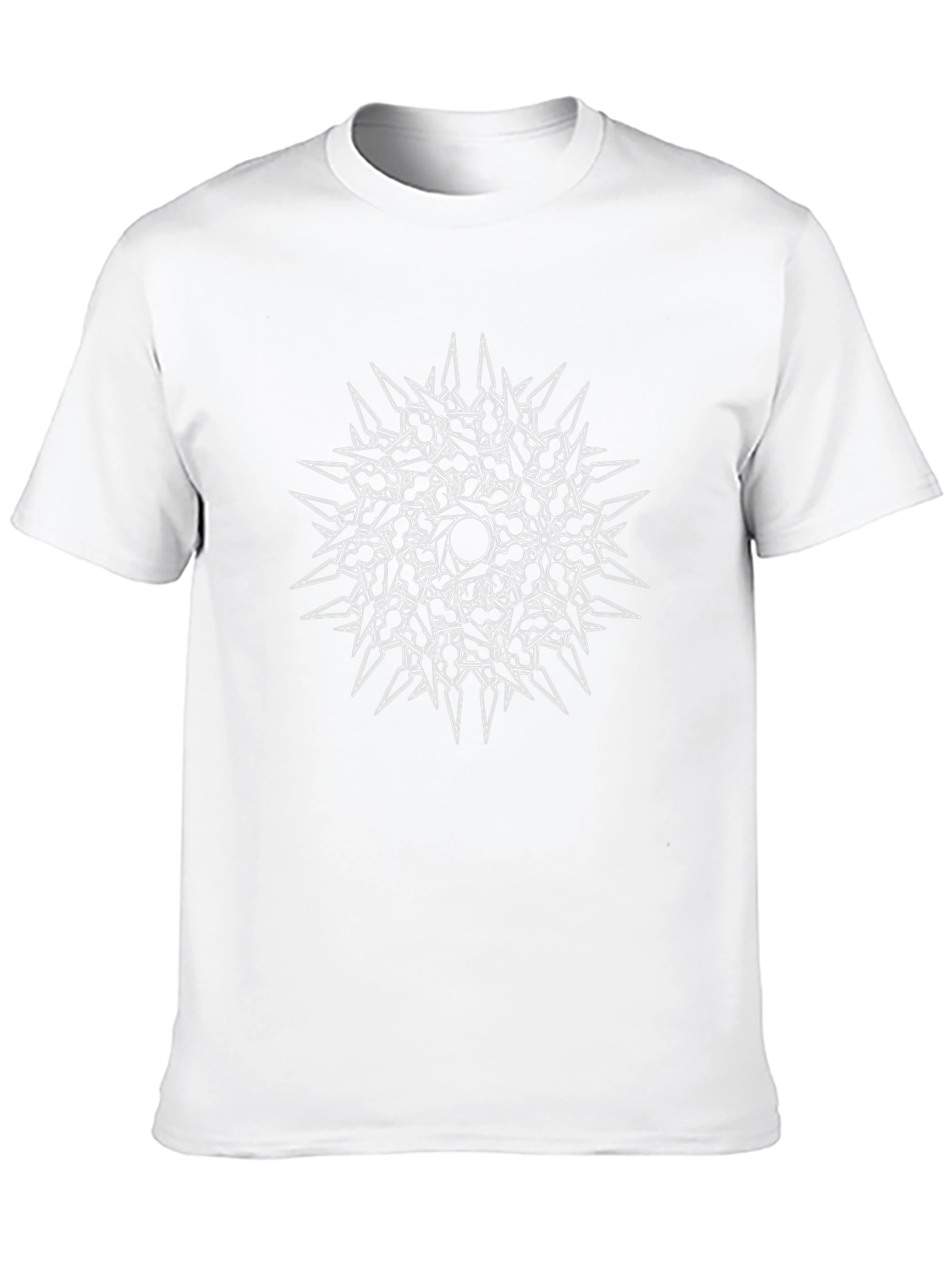 Abstract Spiked Circle Graphic Black T-Shirt