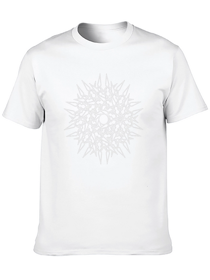 Abstract Spiked Circle Graphic Black T-Shirt
