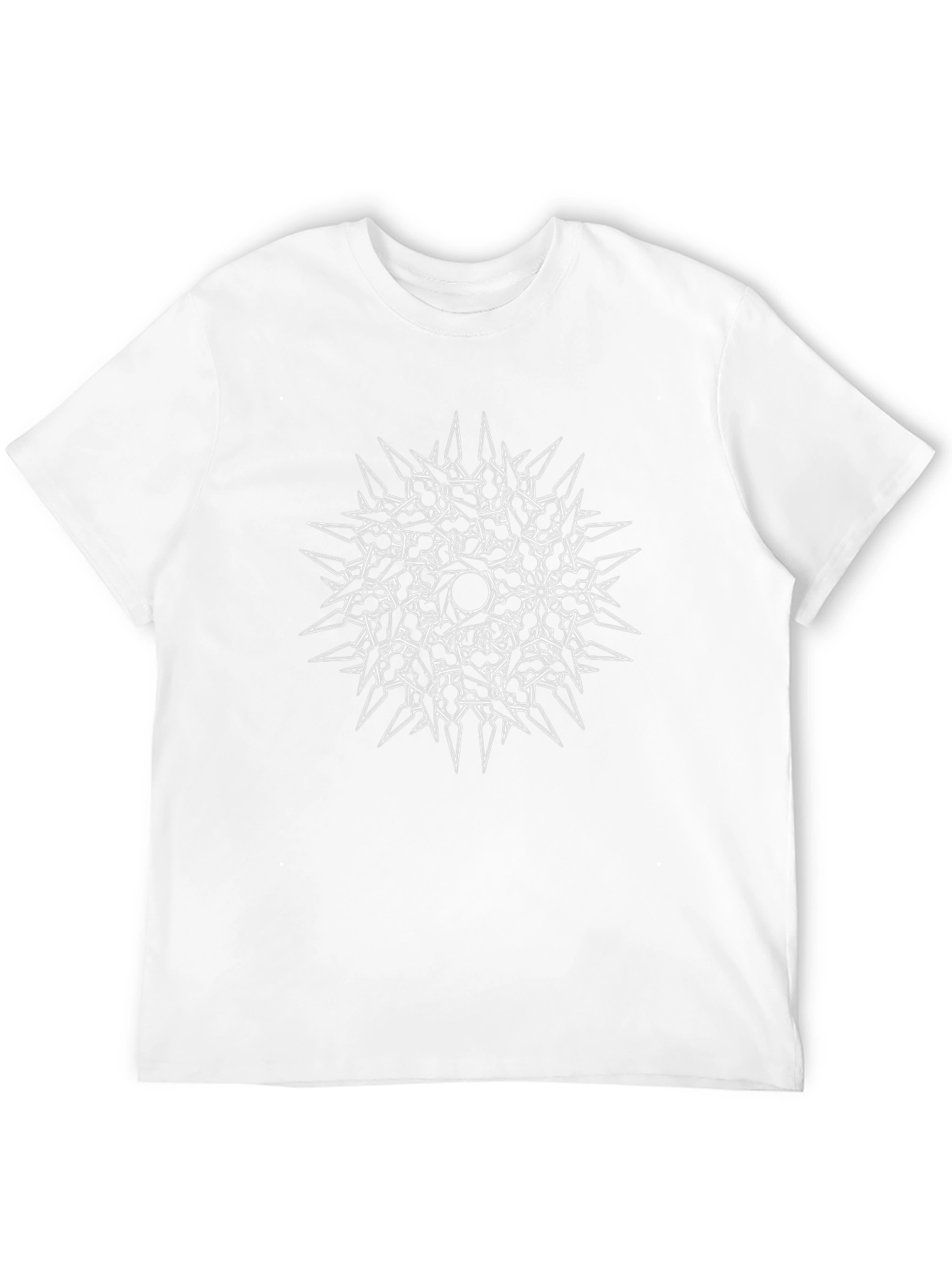 Abstract Spiked Circle Graphic Black T-Shirt