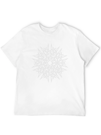 Abstract Spiked Circle Graphic Black T-Shirt