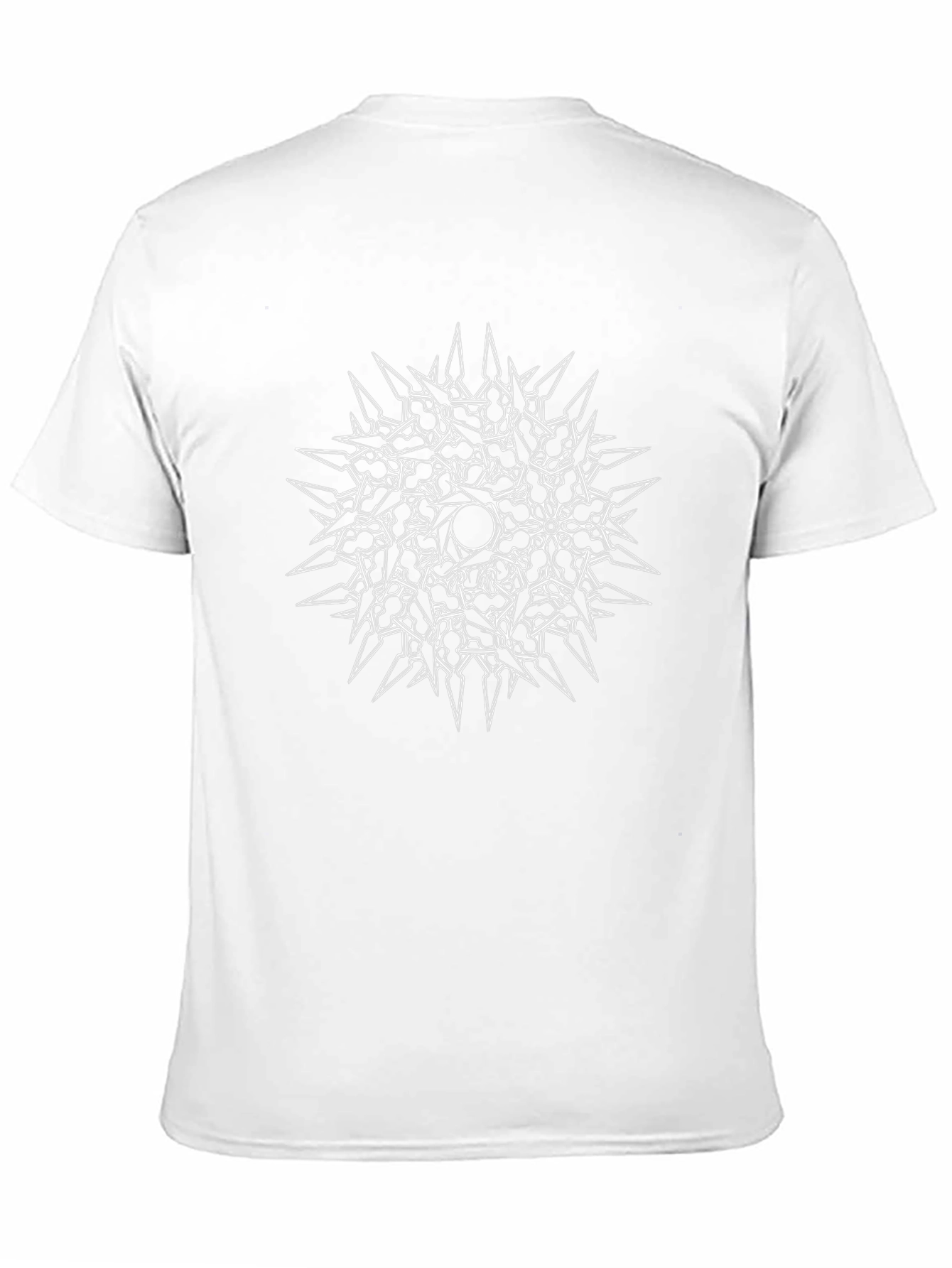 Abstract Spiked Circle Graphic Black T-Shirt