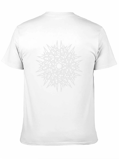 Abstract Spiked Circle Graphic Black T-Shirt