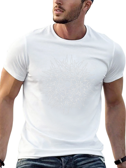 Abstract Spiked Circle Graphic Black T-Shirt