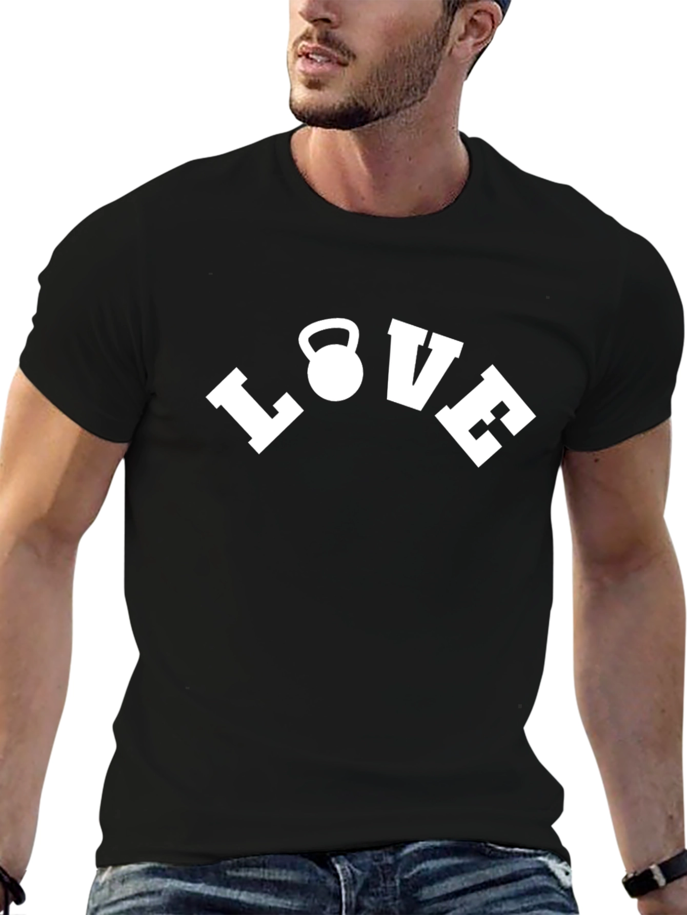 Love Kettlebell Black T-Shirt Workout Motivation