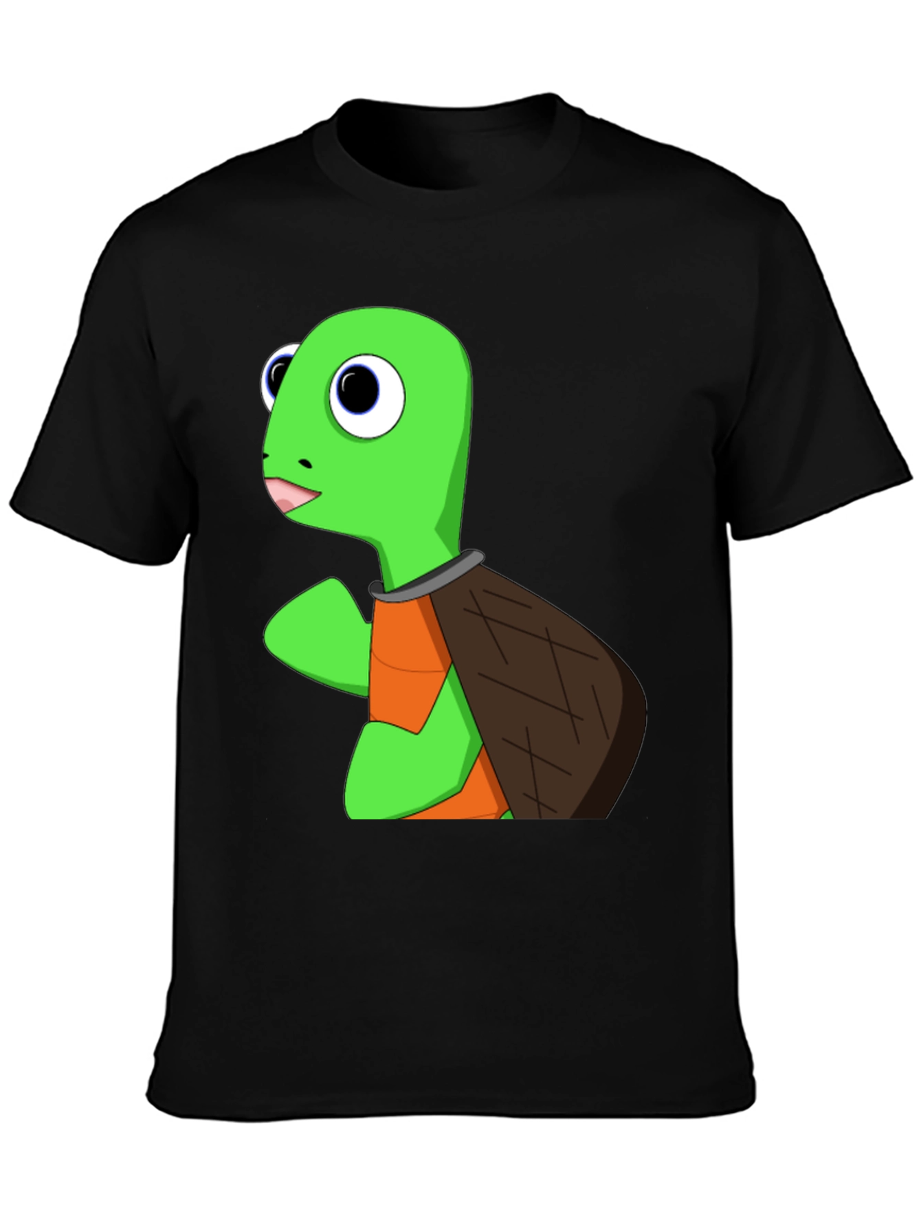 Cartoon Turtle Graphic T-Shirt - Black