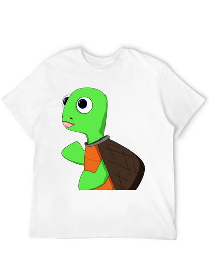 Cartoon Turtle Graphic T-Shirt - Black