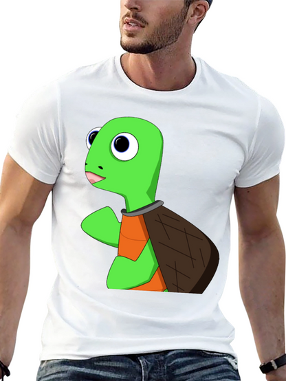 Cartoon Turtle Graphic T-Shirt - Black