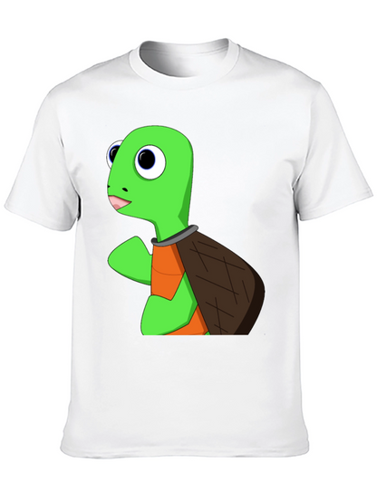 Cartoon Turtle Graphic T-Shirt - Black