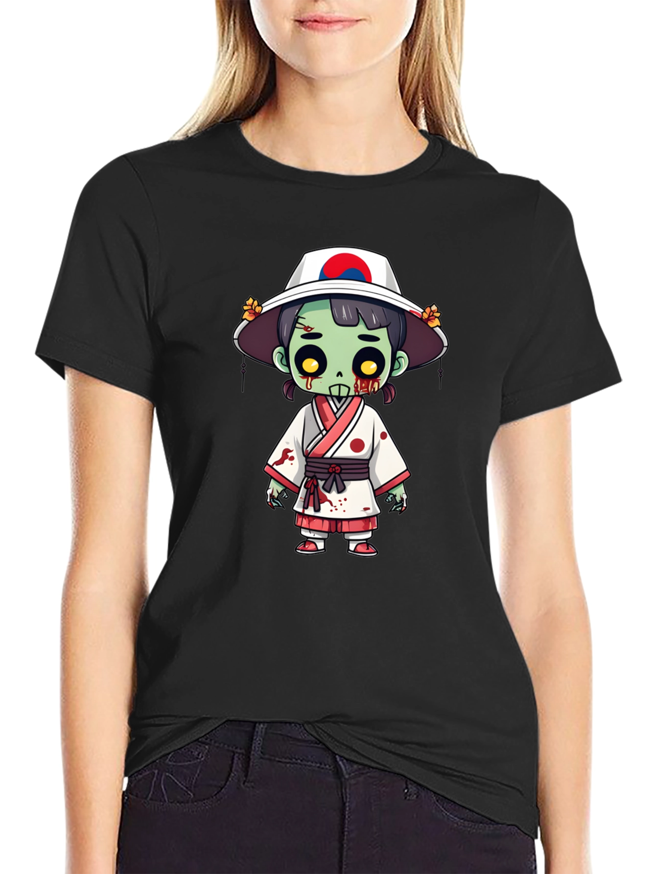 Zombie Girl T-Shirt - Spooky Korean Style
