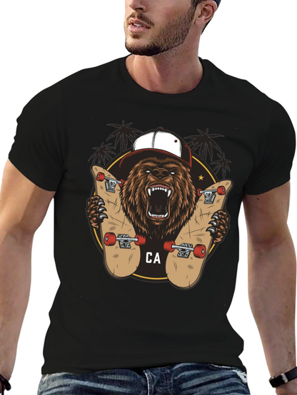 Bear Skateboarding Graphic Tee