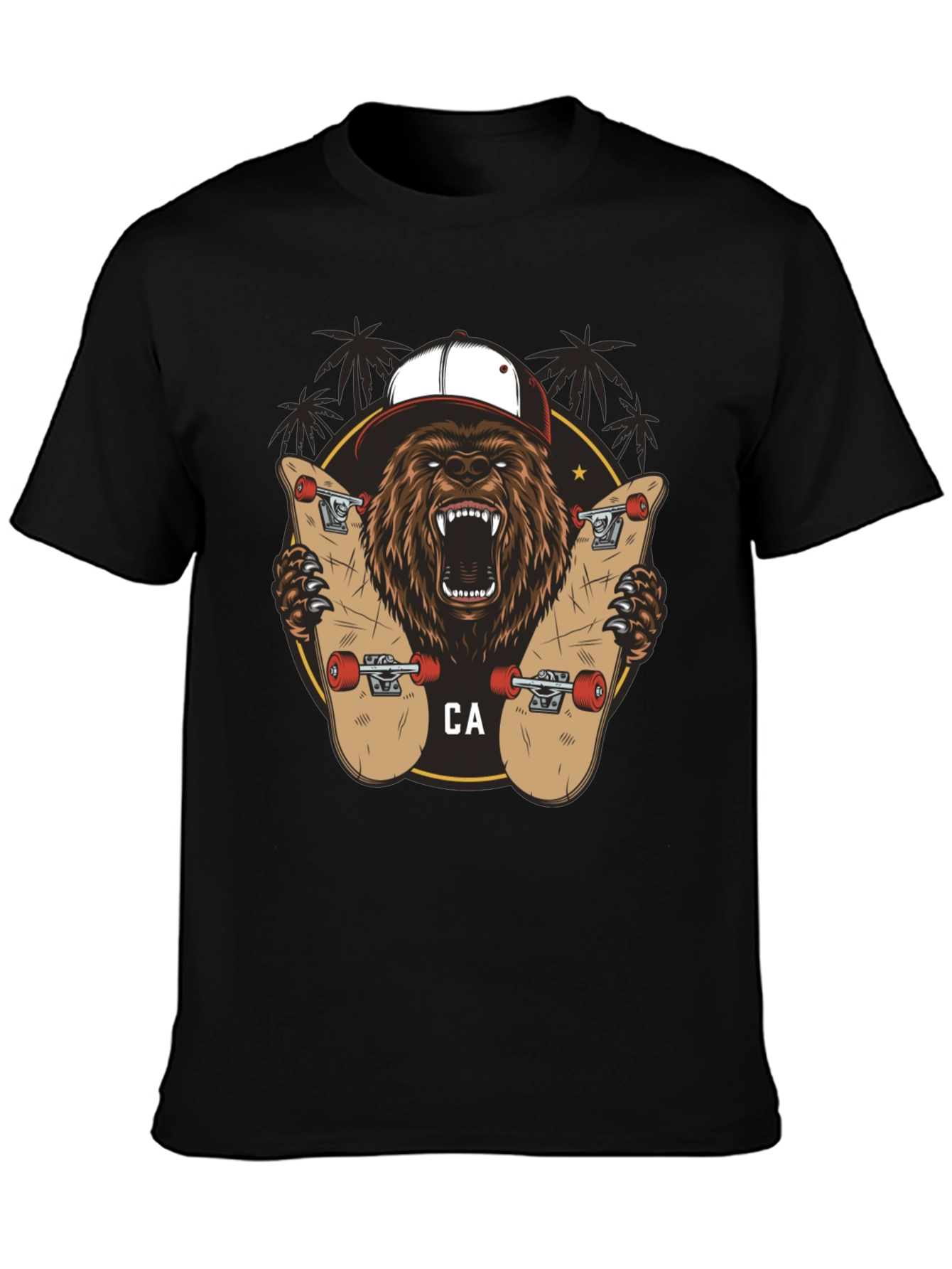 Bear Skateboarding Graphic Tee