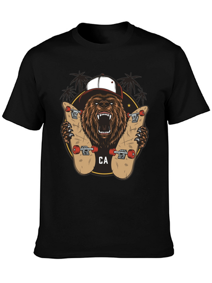 Bear Skateboarding Graphic Tee