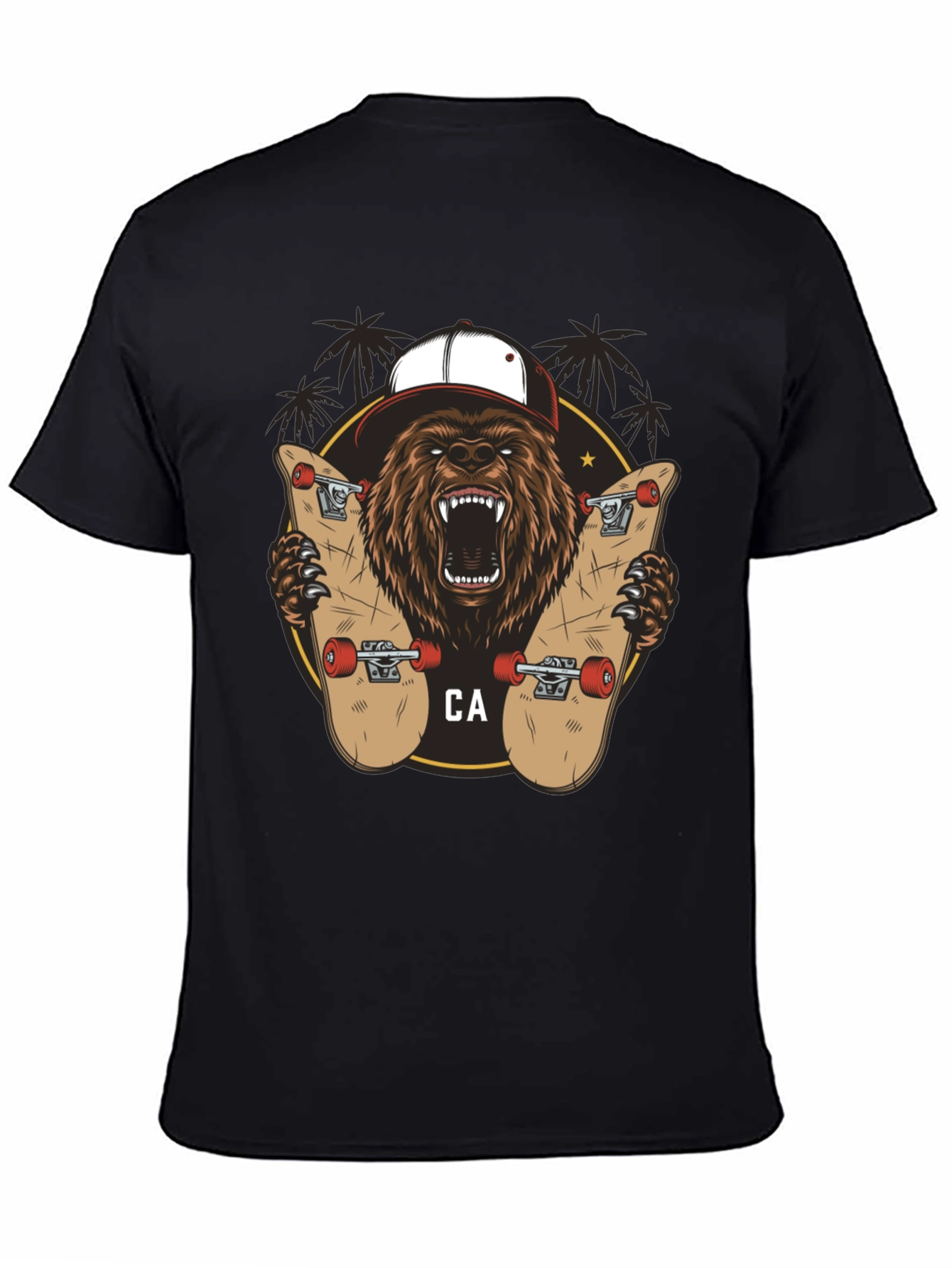 Bear Skateboarding Graphic Tee