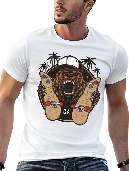 Bear Skateboarding Graphic Tee