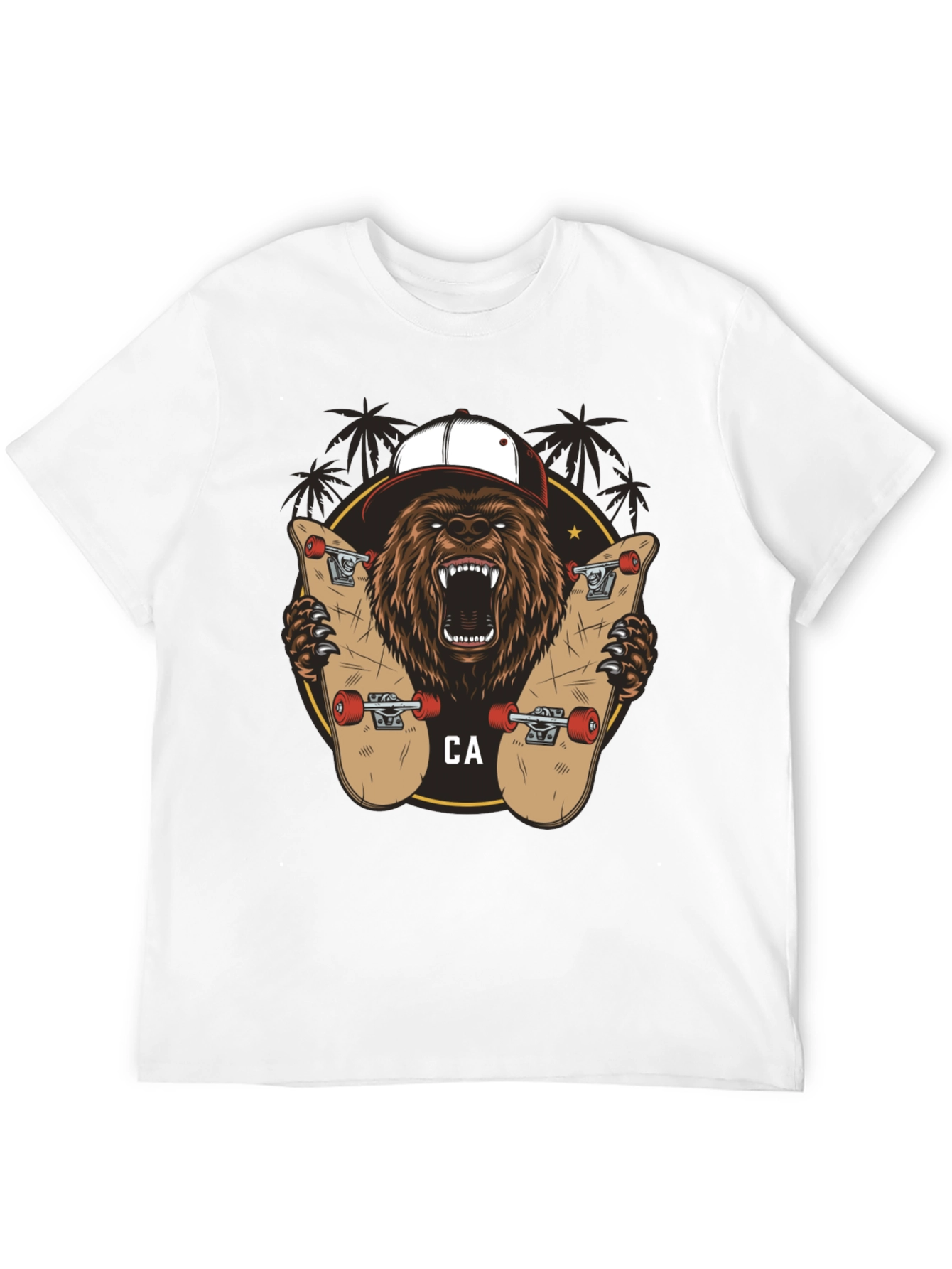 Bear Skateboarding Graphic Tee
