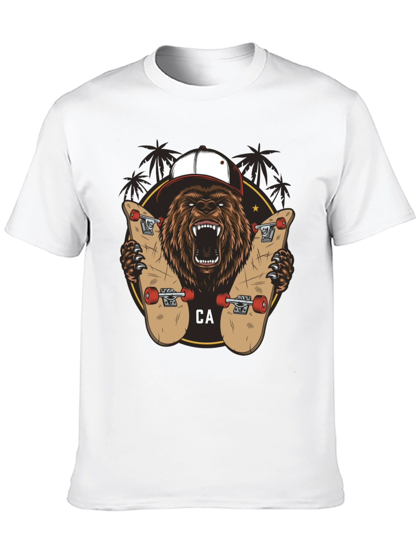 Bear Skateboarding Graphic Tee