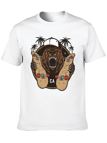 Bear Skateboarding Graphic Tee