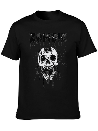 Zombie Skull Graphic Tee - Black