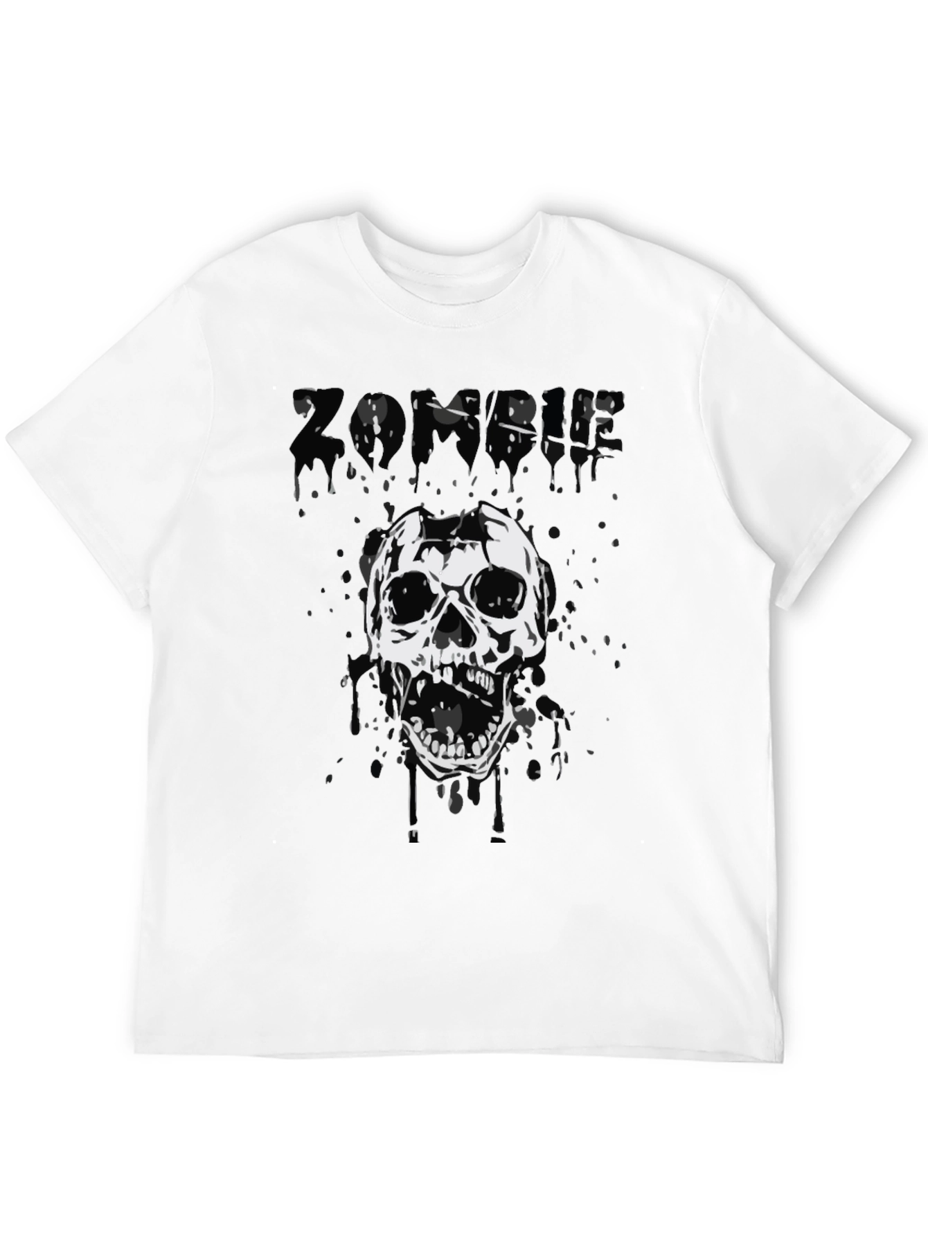 Zombie Skull Graphic Tee - Black
