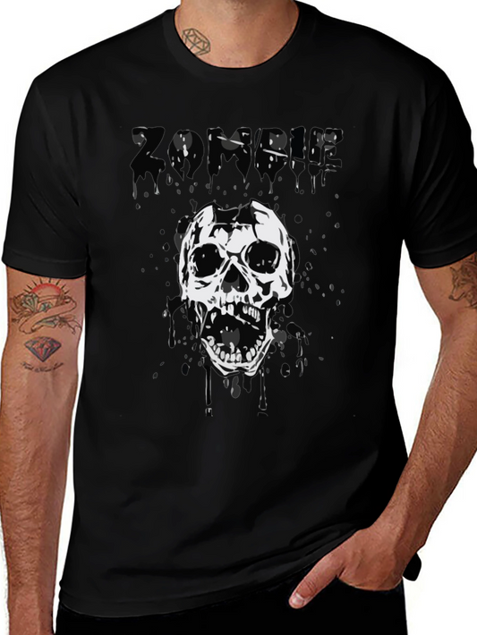 Zombie Skull Graphic Tee - Black