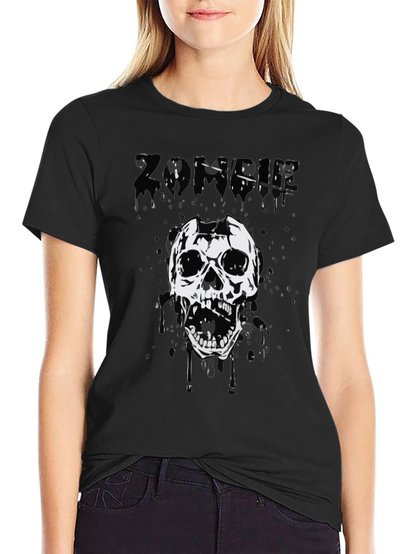 Zombie Skull Graphic Tee - Black