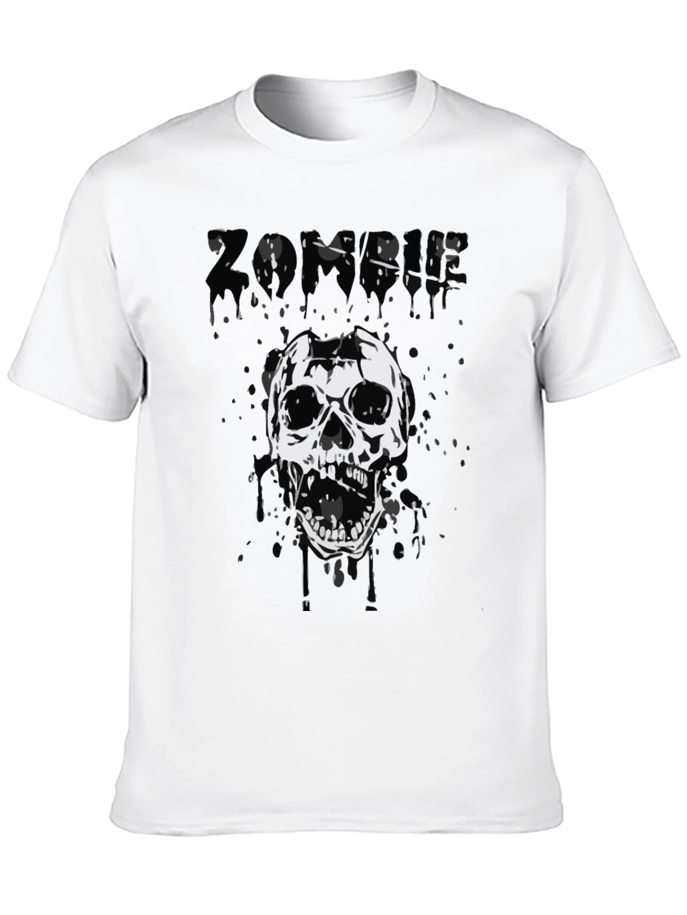 Zombie Skull Graphic Tee - Black