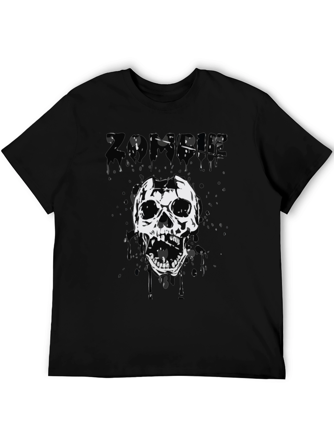 Zombie Skull Graphic Tee - Black