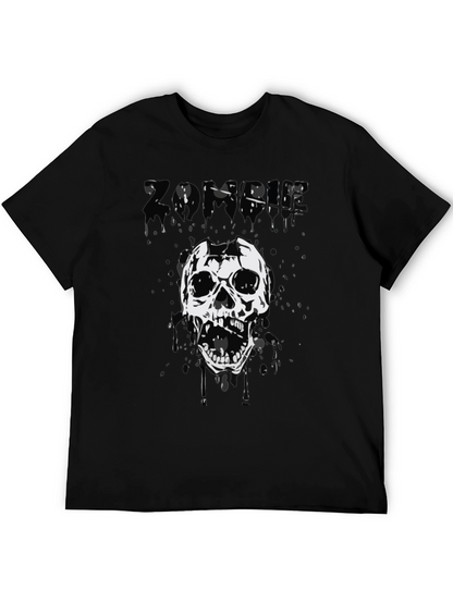 Zombie Skull Graphic Tee - Black