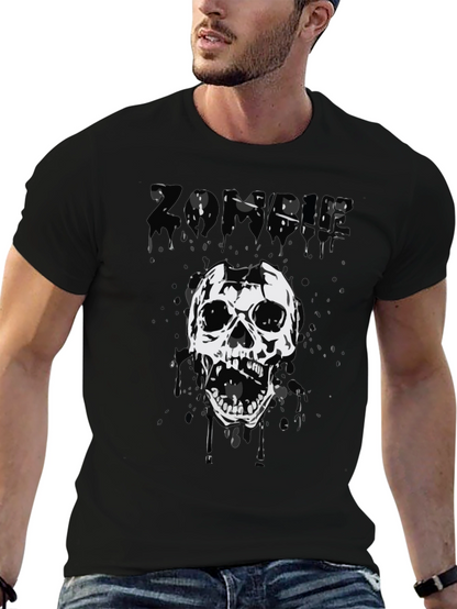 Zombie Skull Graphic Tee - Black