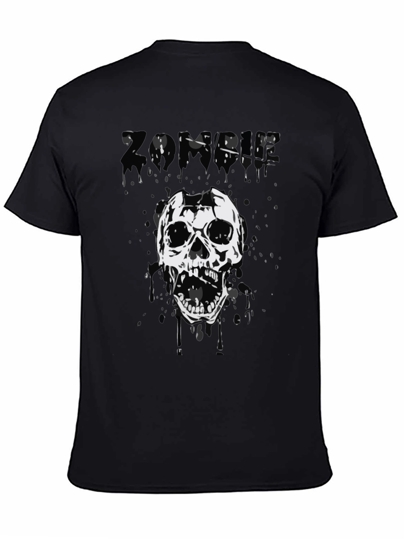 Zombie Skull Graphic Tee - Black