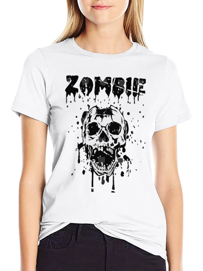 Zombie Skull Graphic Tee - Black