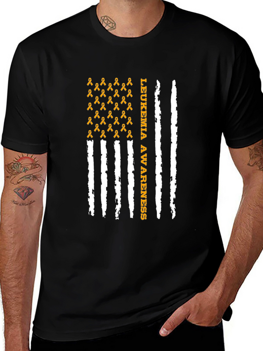 Leukemia Awareness Ribbon Flag T-Shirt