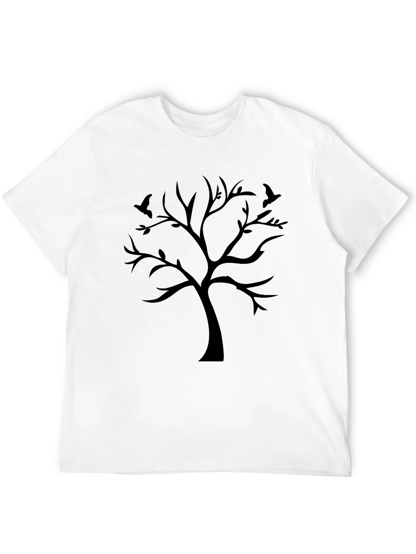Black Tree Silhouette Graphic Tee - Mens Casual Shirt