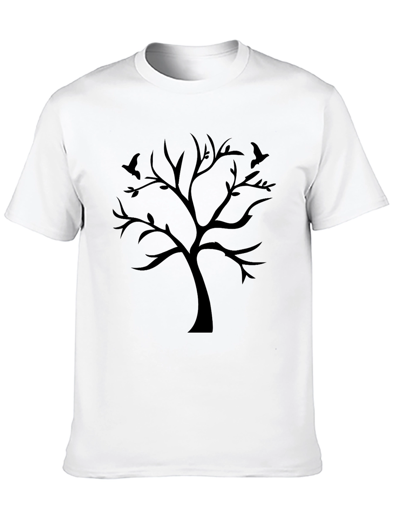 Black Tree Silhouette Graphic Tee - Mens Casual Shirt