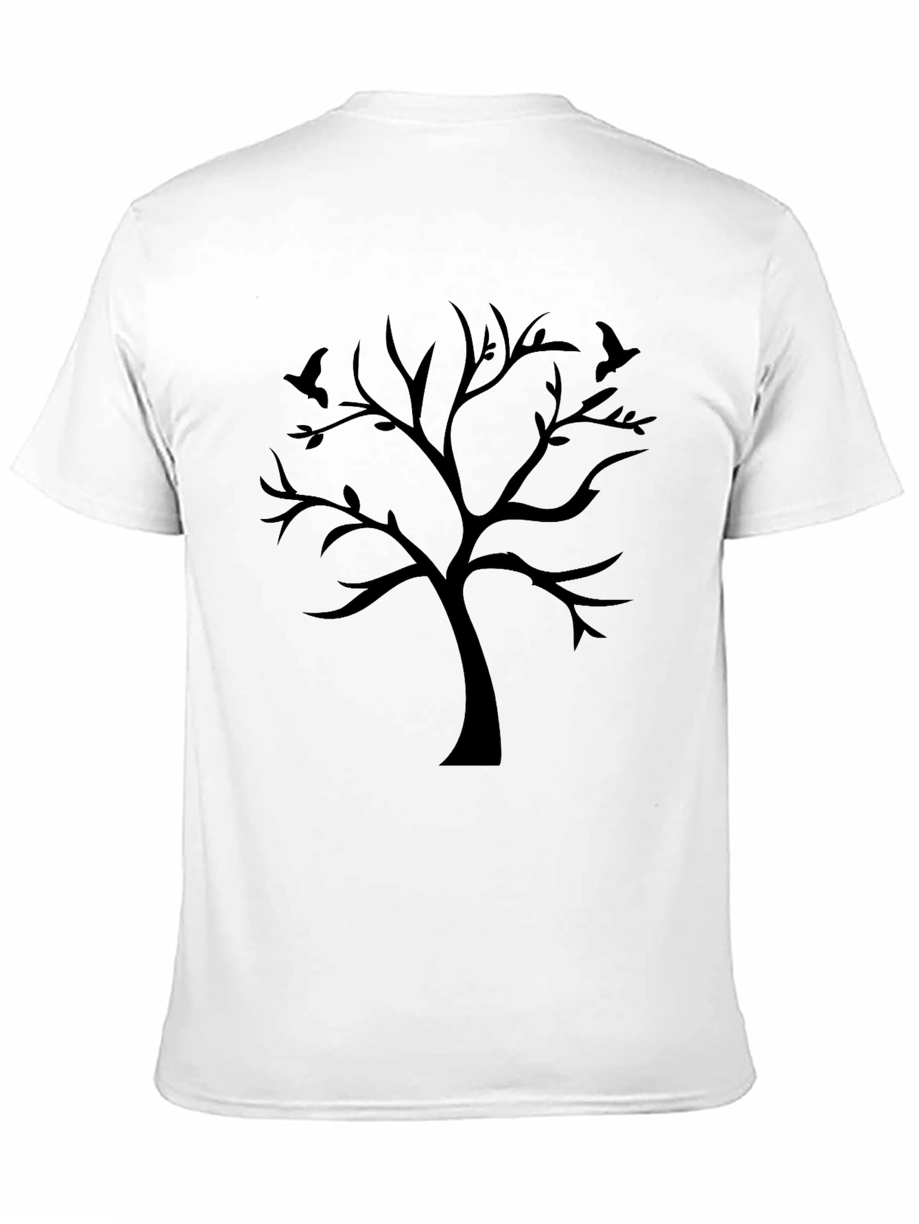 Black Tree Silhouette Graphic Tee - Mens Casual Shirt